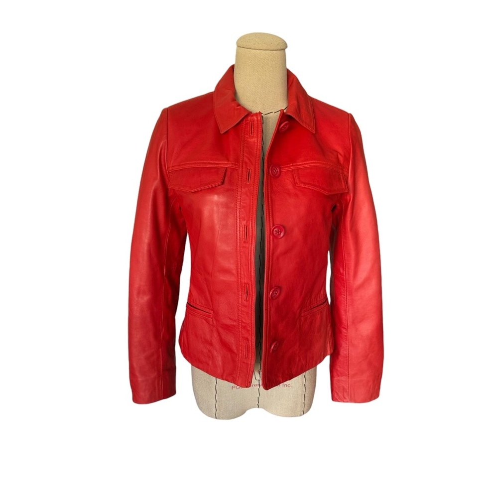 NWT Zadig & Voltaire Liam Red Leather Jacket size XS - Picture 2 of 14